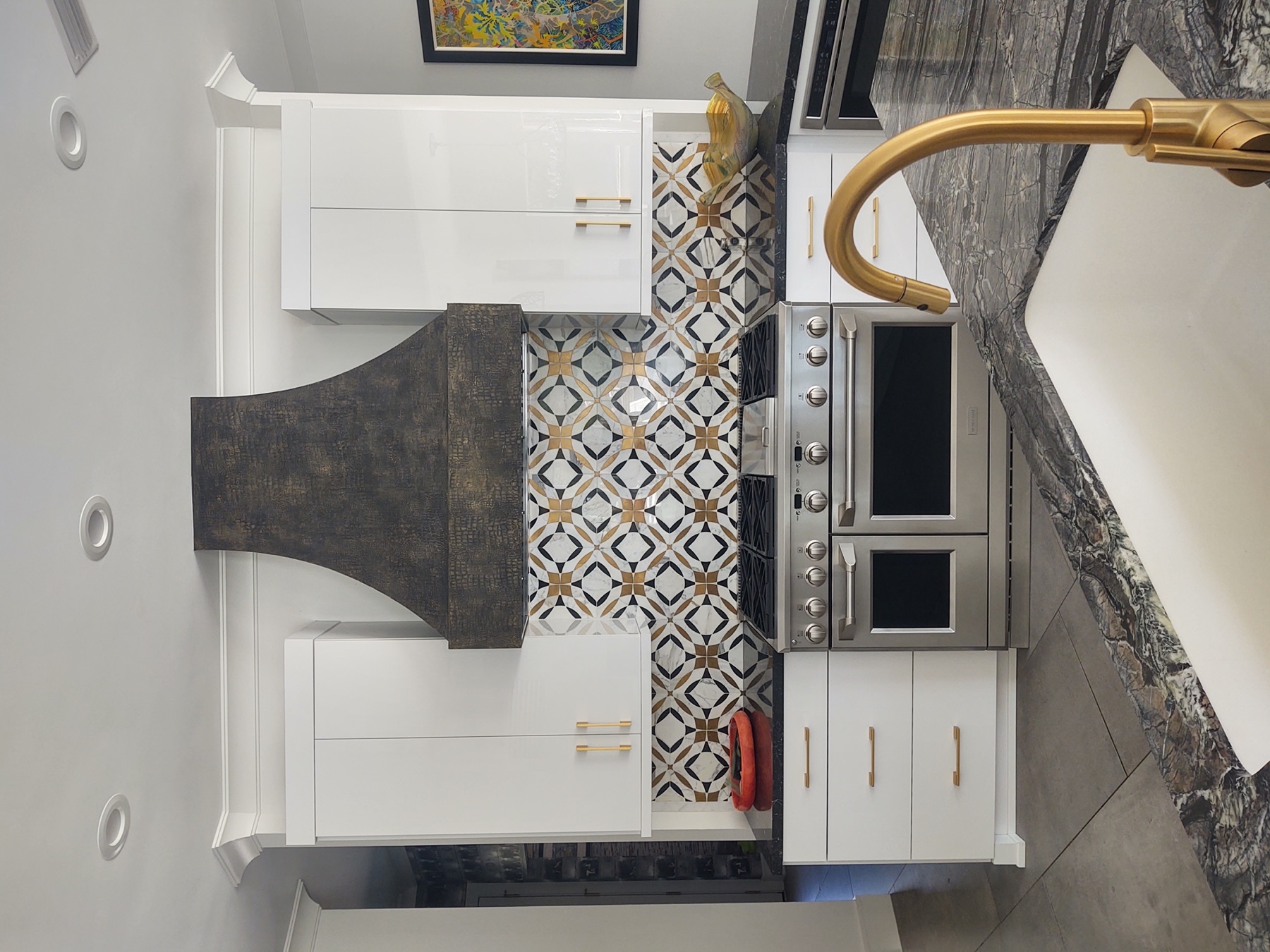 Custom hand-painted range hood by William Meyer, photo 15 of 23